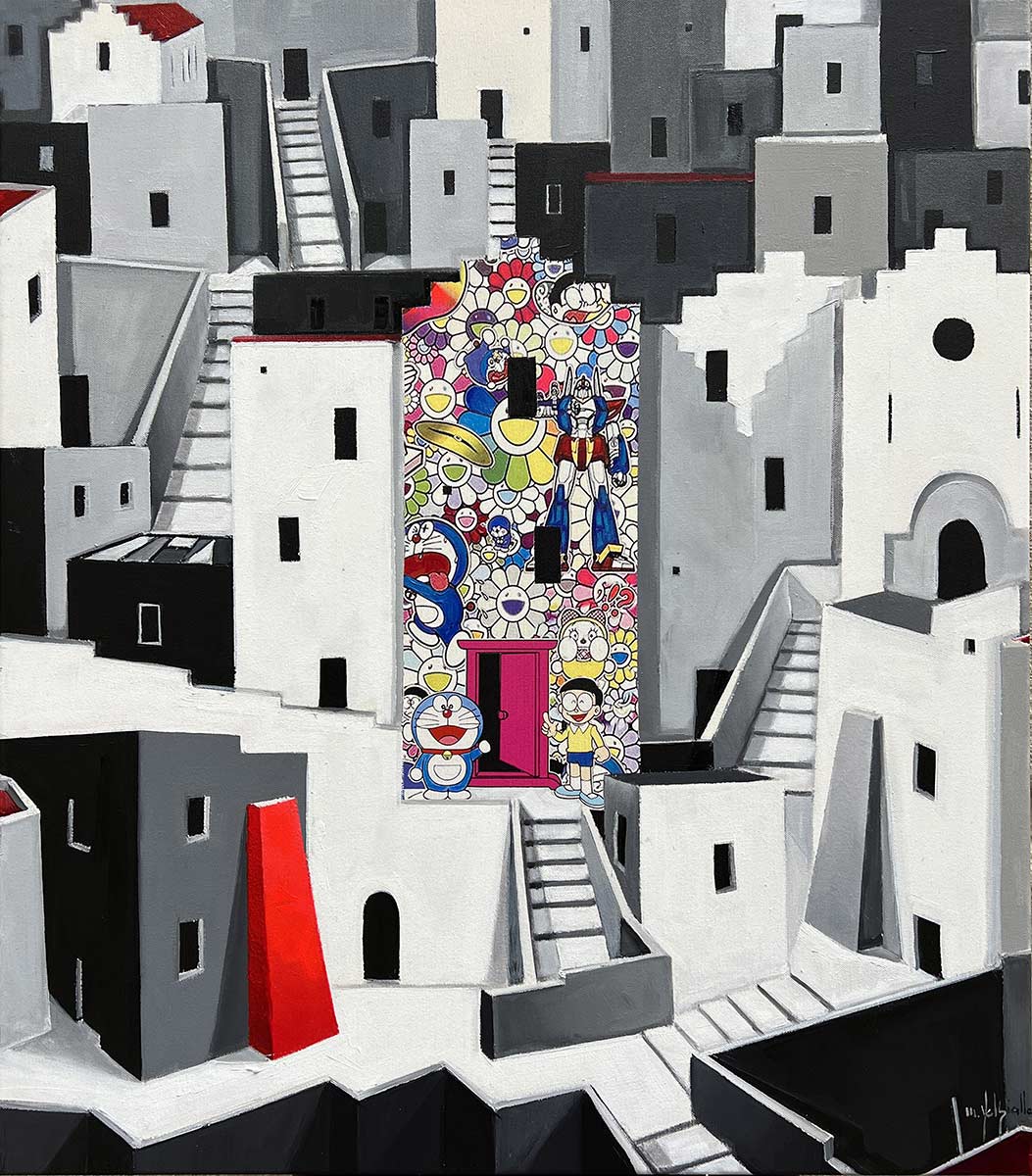 Online sale artwork entitled "Doraemon's House" created by the contemporary artist Michele Volpicella