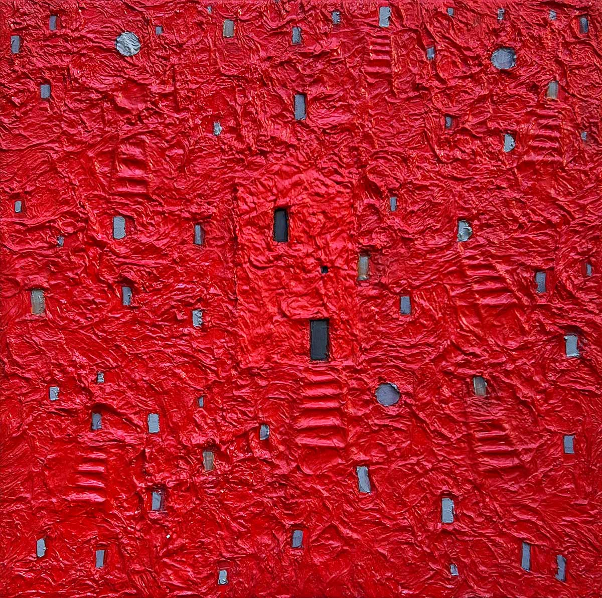 Online sale artwork entitled "Synthesis in red" created by the contemporary artist Michele Volpicella