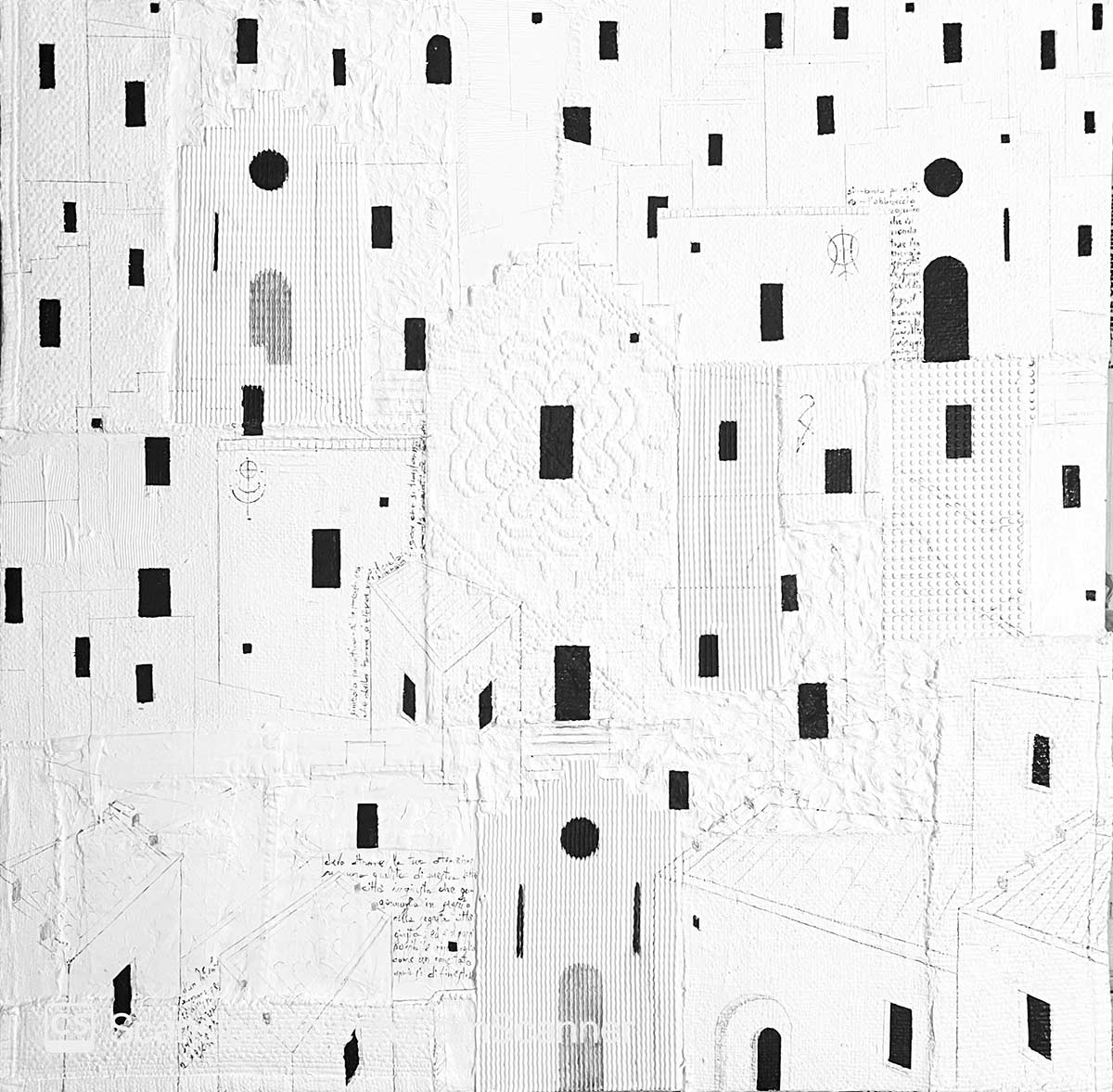 Online sale artwork entitled "The white city" created by the contemporary artist Michele Volpicella